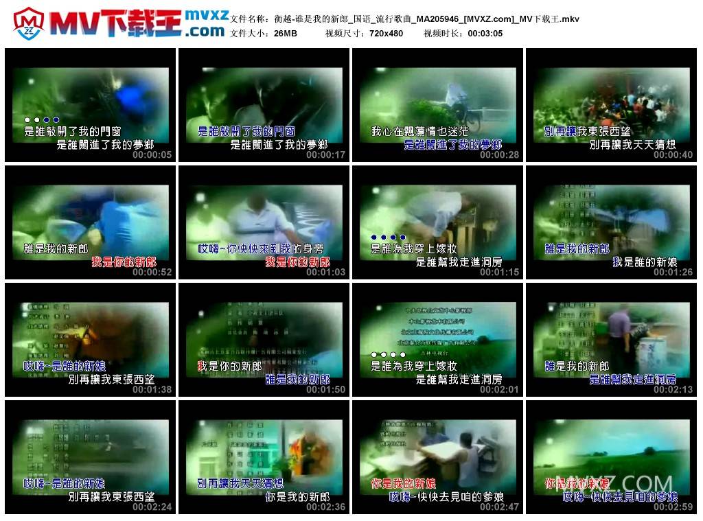 衡越-谁是我的新郎_国语_流行歌曲_MA205946